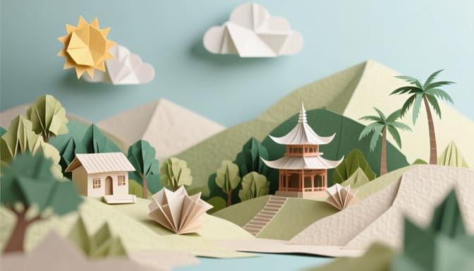 Origami landscape