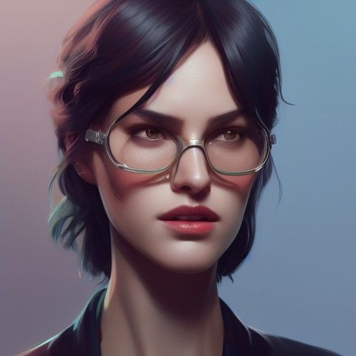 Detailed Portrait of a Spy in Art Nouveau Style