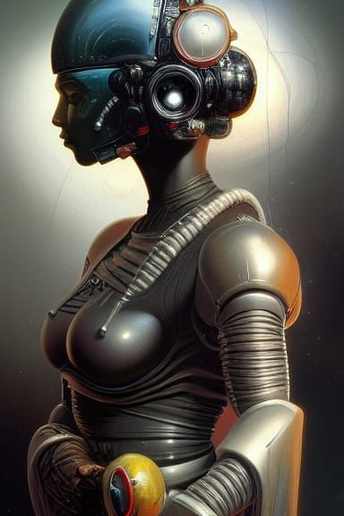 Dangerous Space Babe Portrait with Airbrushing