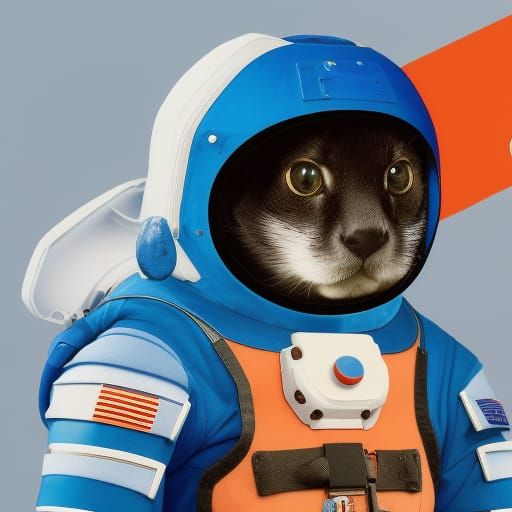 Blue Panda in Spacesuit: Futuristic Portrait