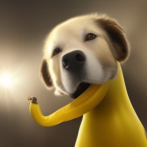 Hyperrealistic Banana with Nose: Digital Matte Painting