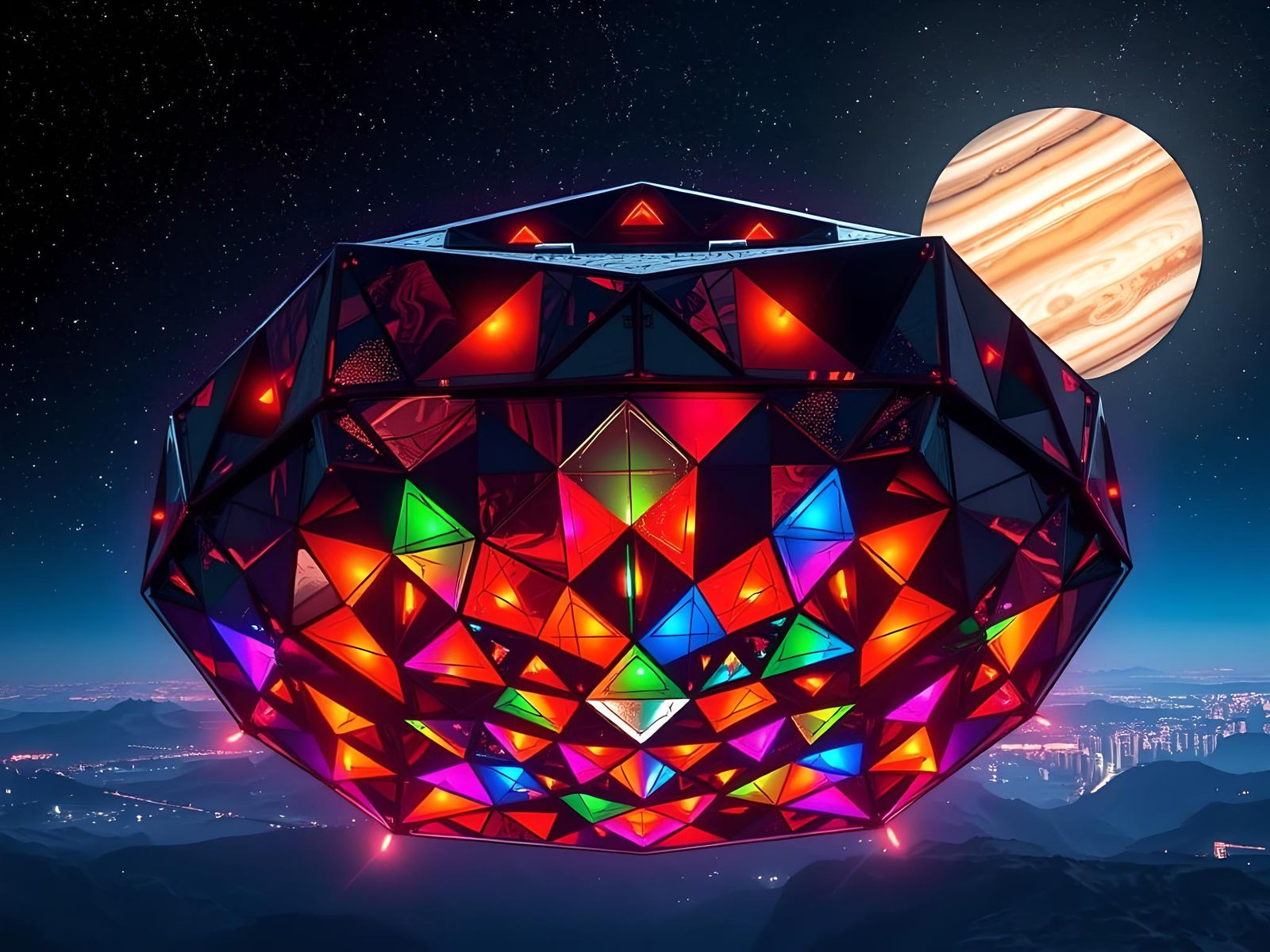 Photorealistic UFO Over Callisto in Ultra High Definition