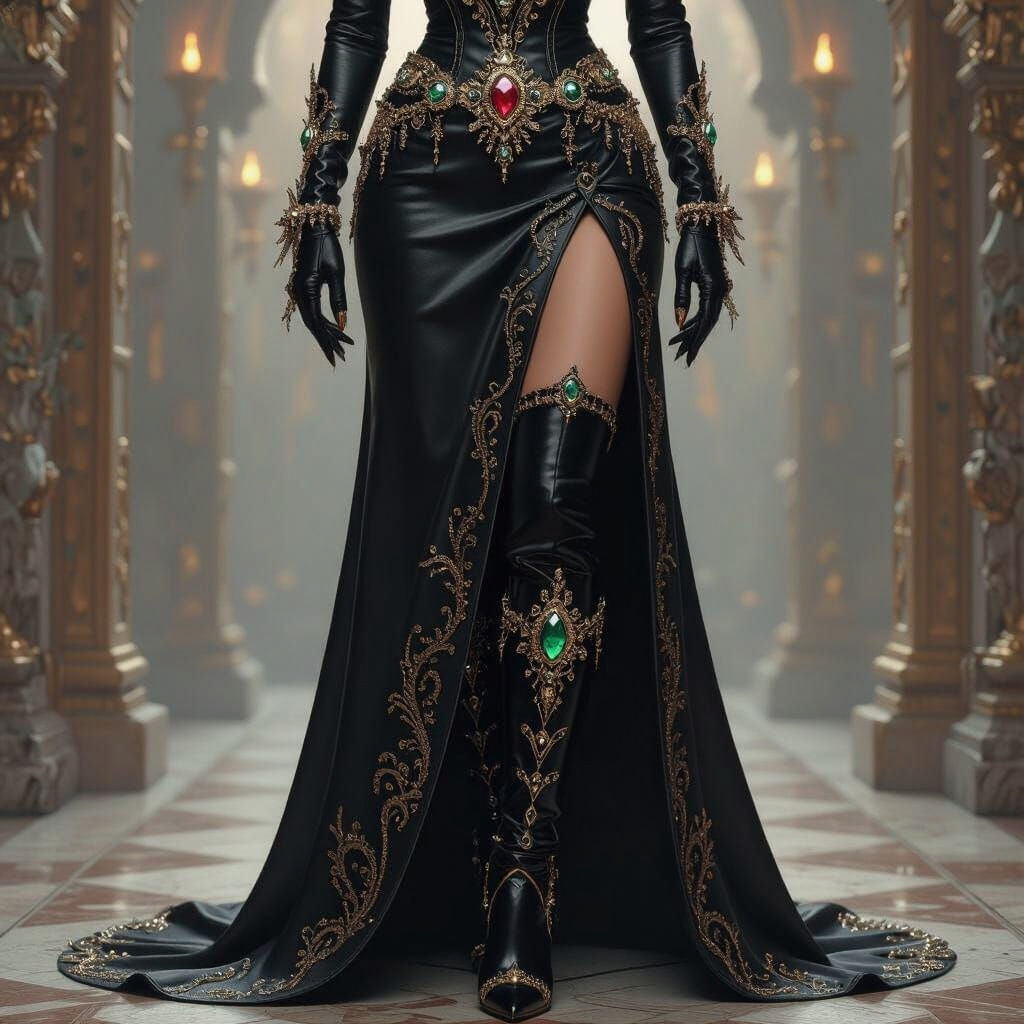 Evil Queen in Extravagant Leather Gown
