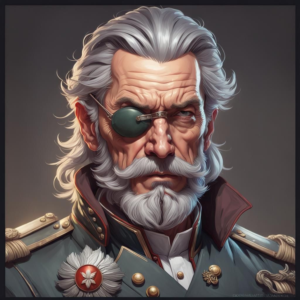 Austrian General Portrait in Hyperdetailed Style