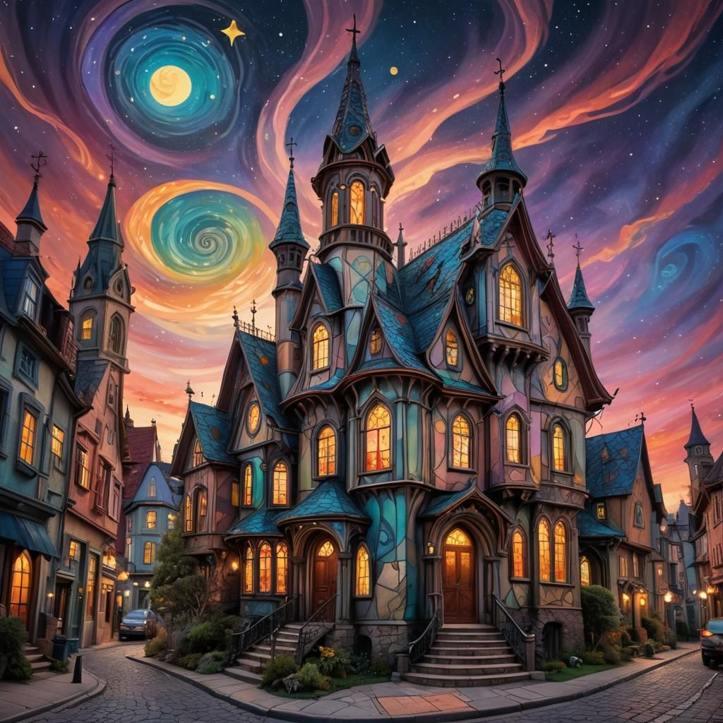 Whimsical Architecture in Digital Matte Painting Style