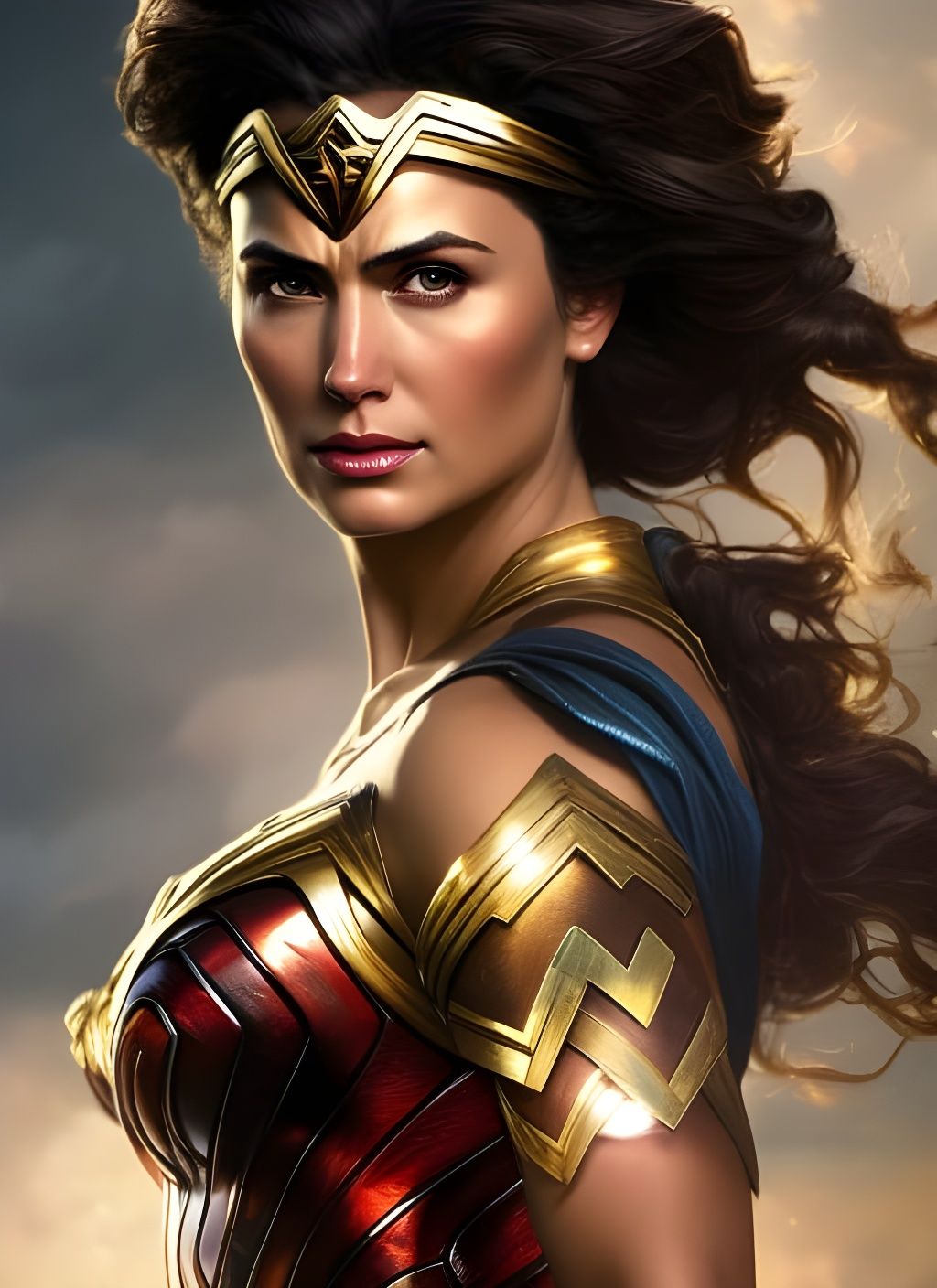 Wonder Woman Portrait in Art Nouveau Style