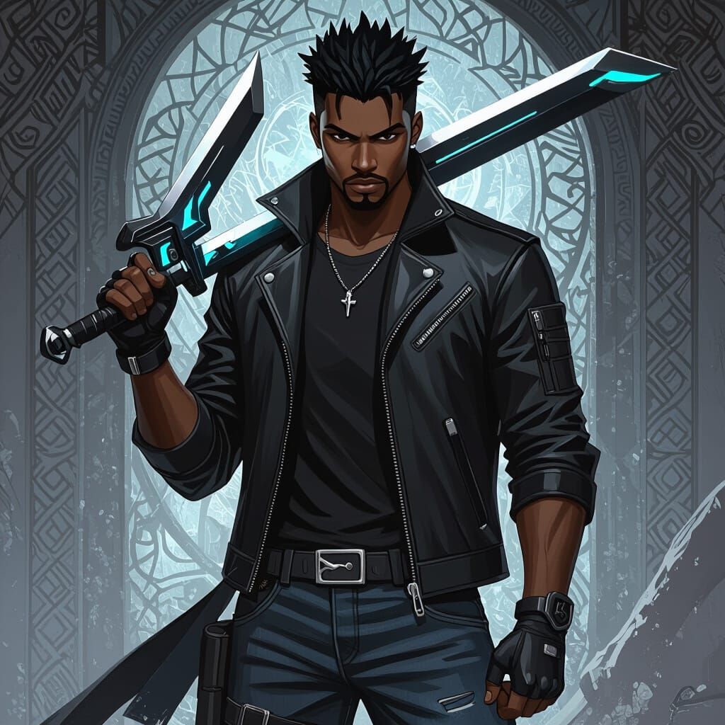 Dark Fantasy Hero with Keyblade