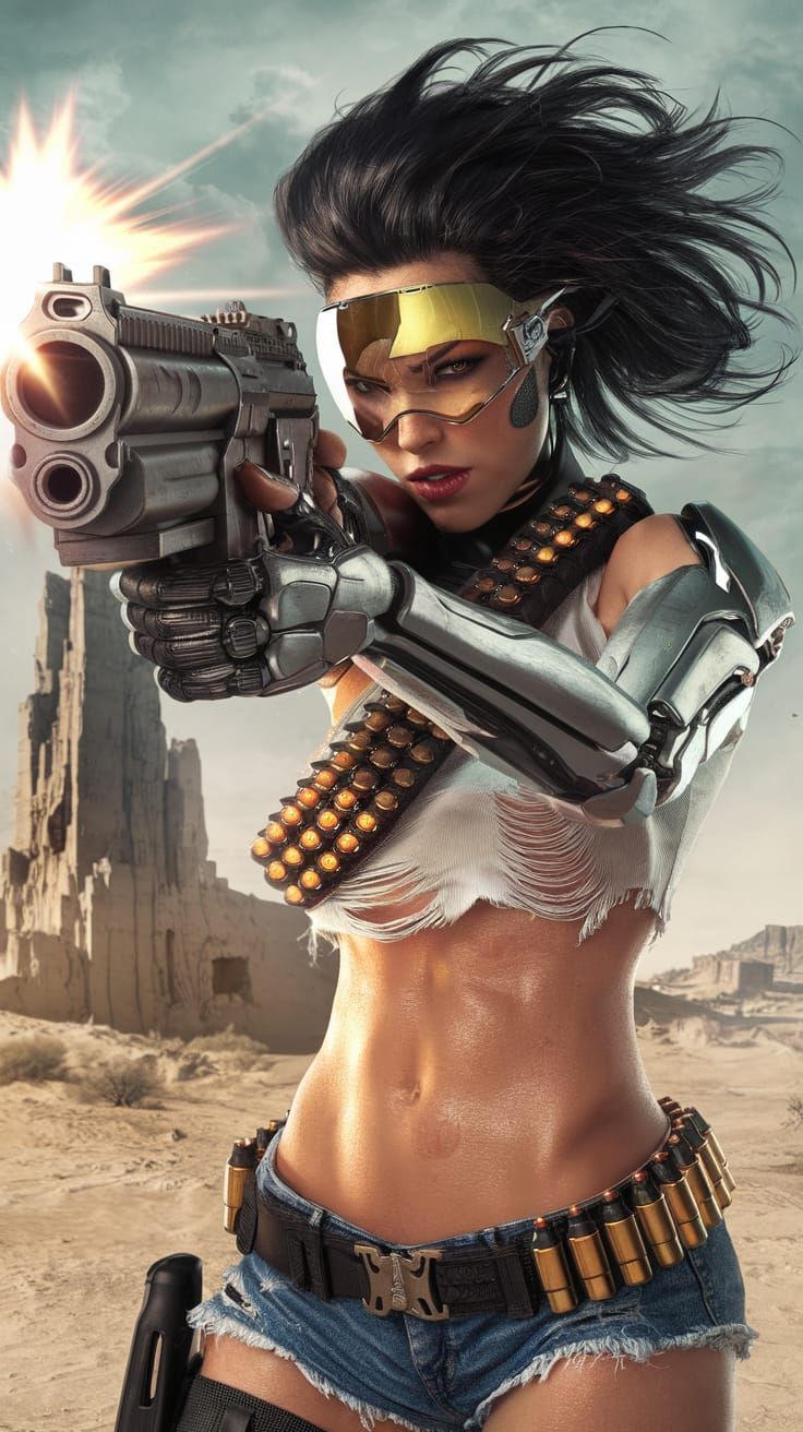 Cyberpunk Outlaw Unleashes Fury in Gritty Post-Apocalyptic L...