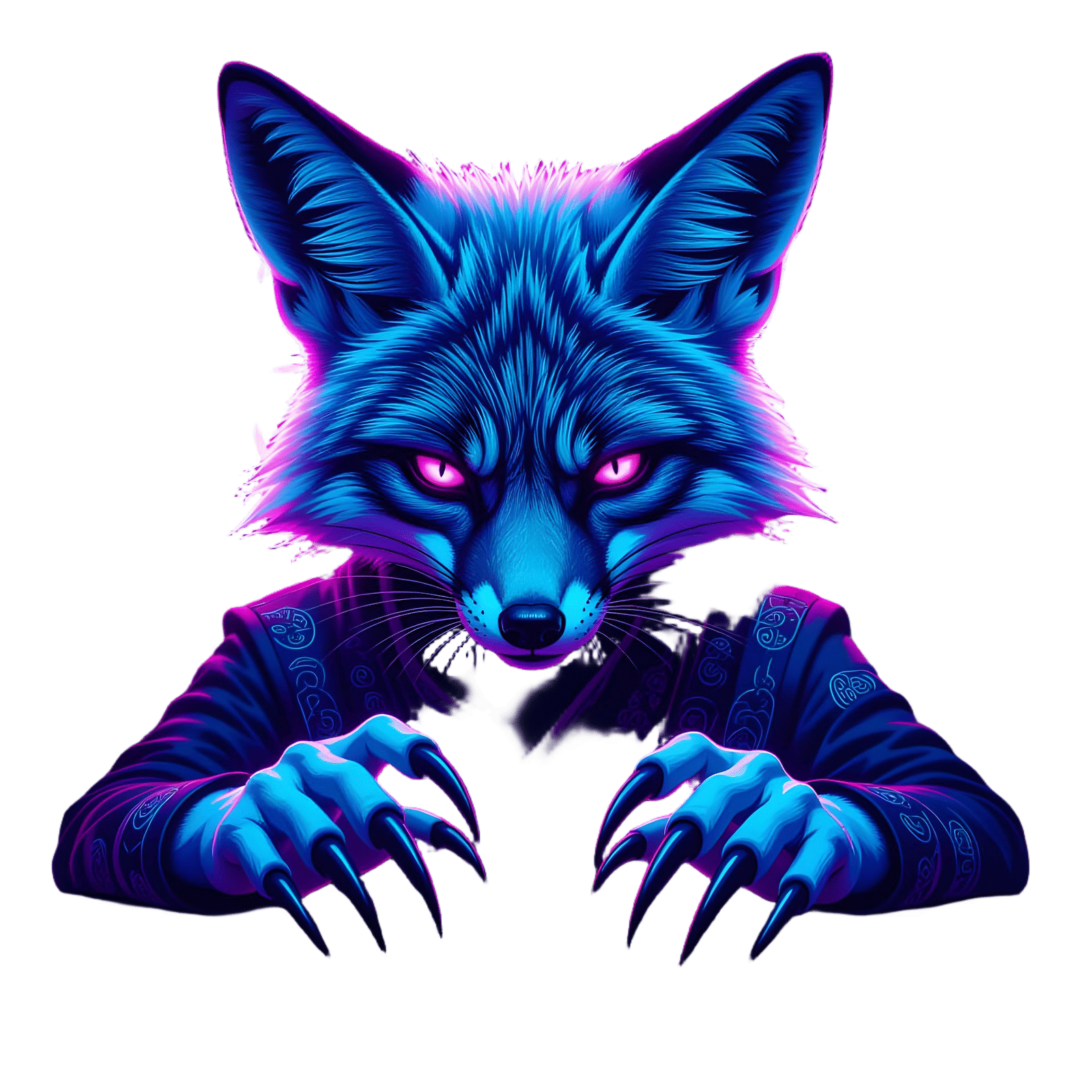Surreal Fox-Human Hybrid in Psychedelic Nightmare Style