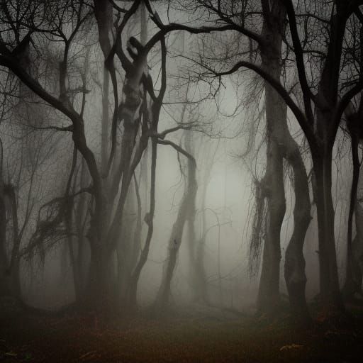 Eldritch Graveyard in Spider Forest, Digital Art