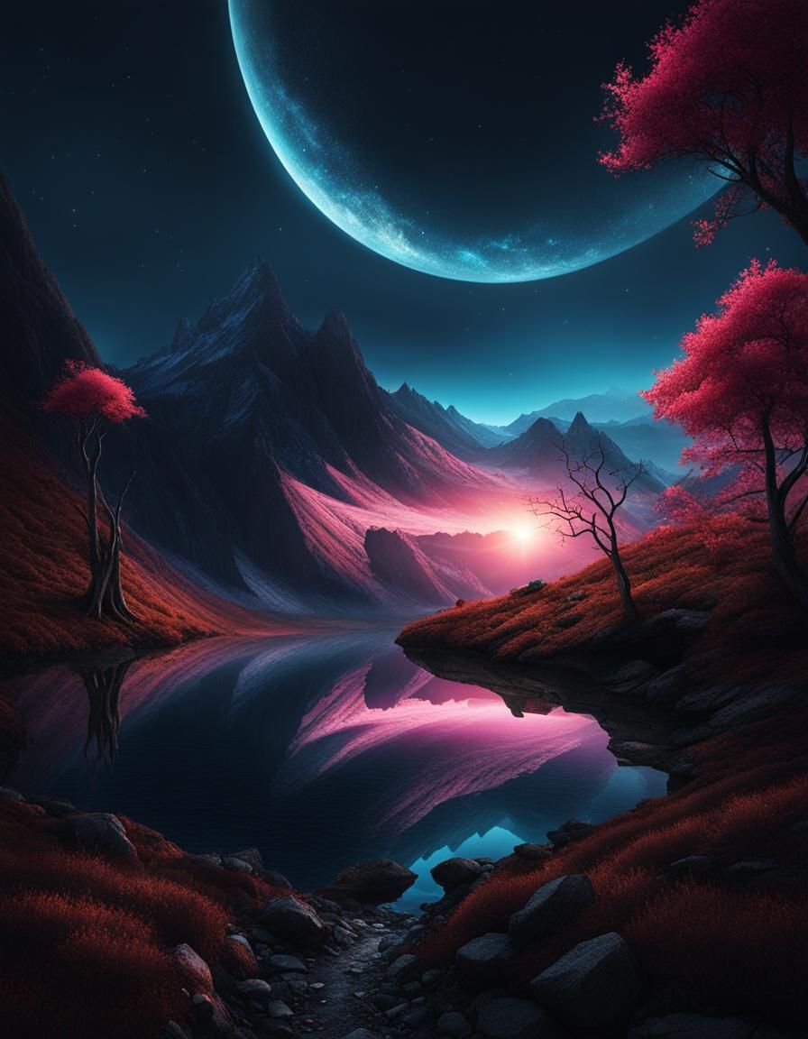 Enchanting Dark Magical World Landscape