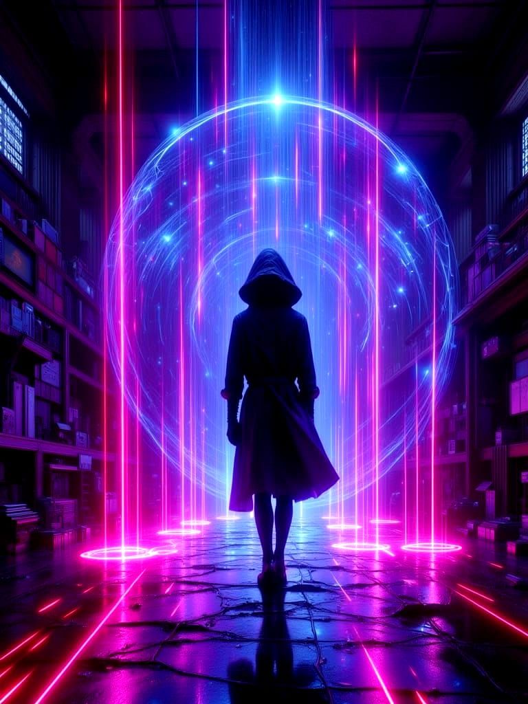 Stepping Out from Infinity in Cyberpunk Art