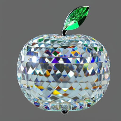 Crystal Apple Figurine Art Nouveau 3D Render