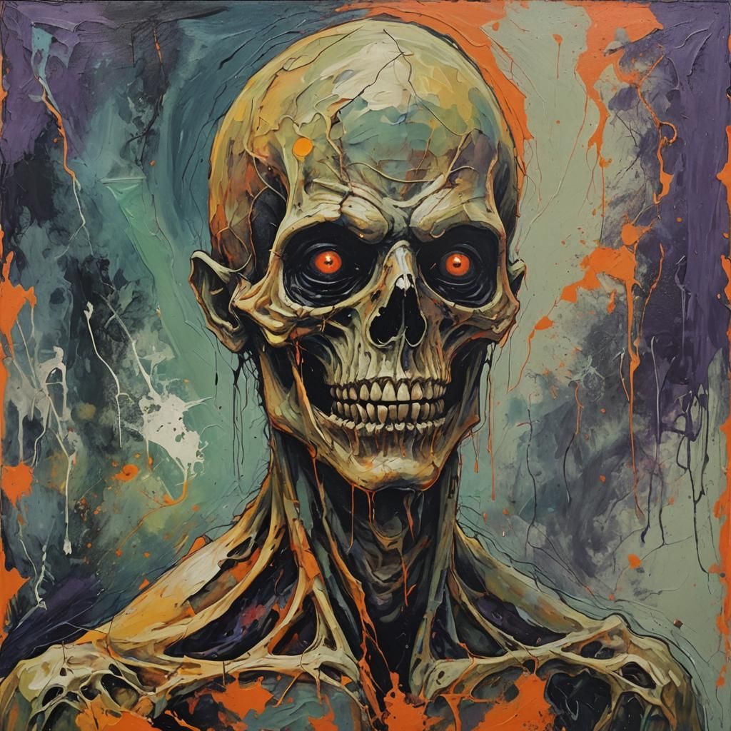 Abstract Ghoul in Complementary Colors