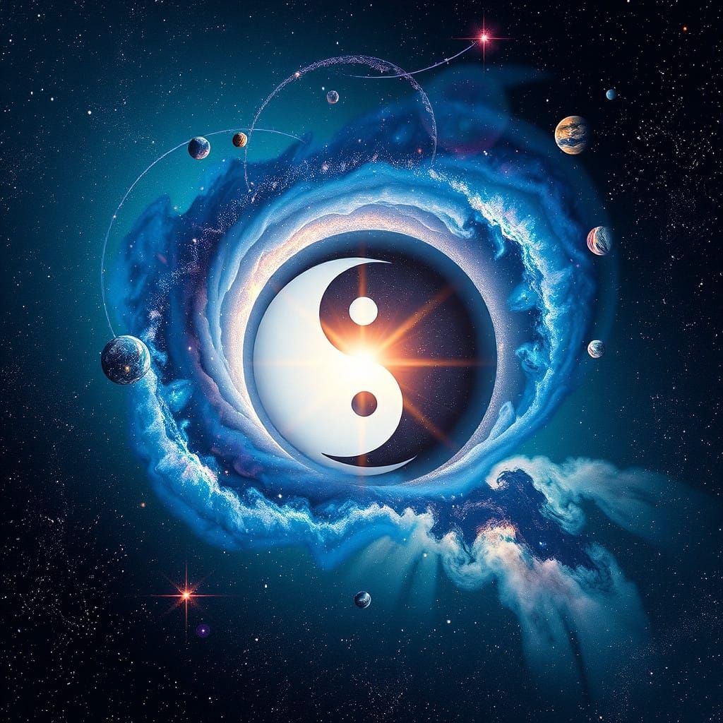 Vibrant Galaxy Yin Yang Radiates Ethereal Aura