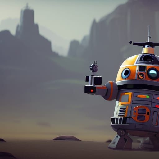 Chopper Droid in 3D Cinematic Style