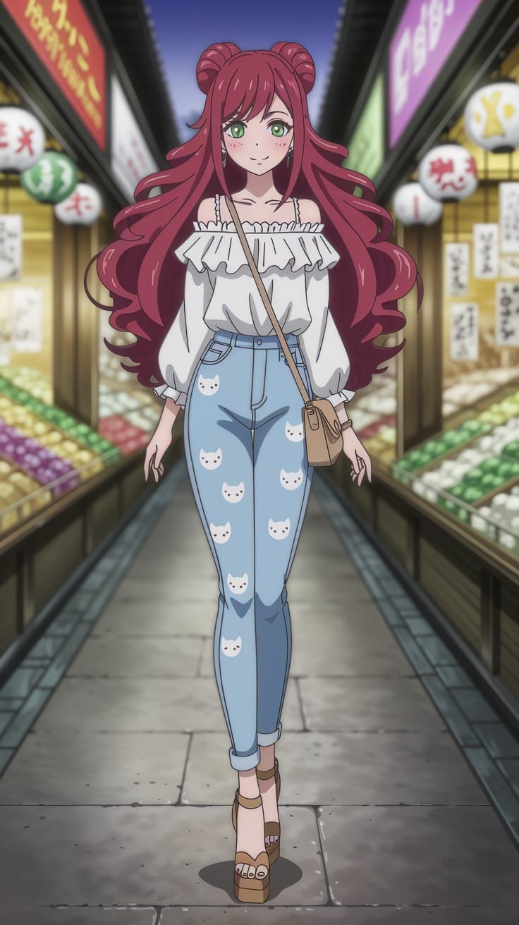 Japanese Woman in Kyoto Marketplace