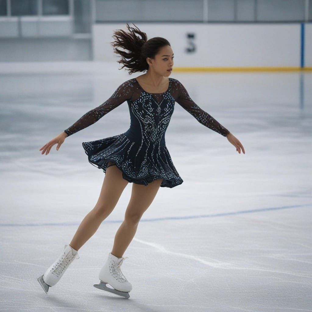 Ethereal Ice Skater Captured in Cinematic Film Still