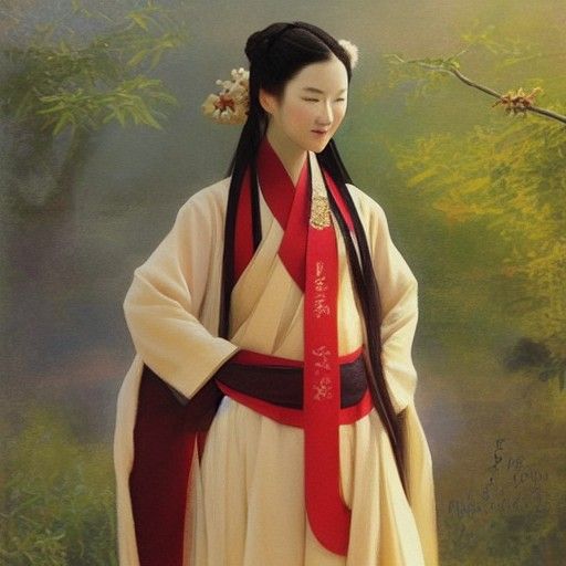 Hanfu Figure in Oil Painting Style