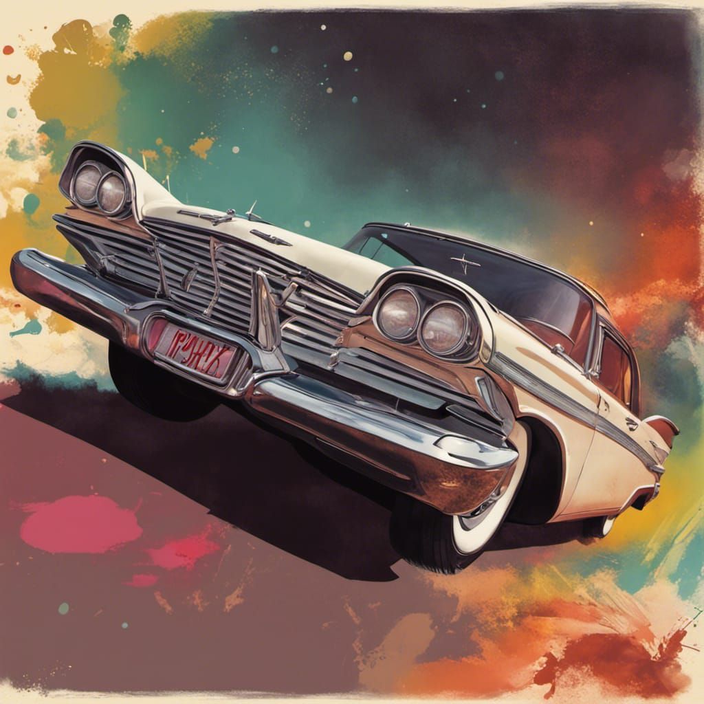 1958 Plymouth Fury in Splash Art Style