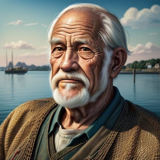 portrait of an Old fisherman