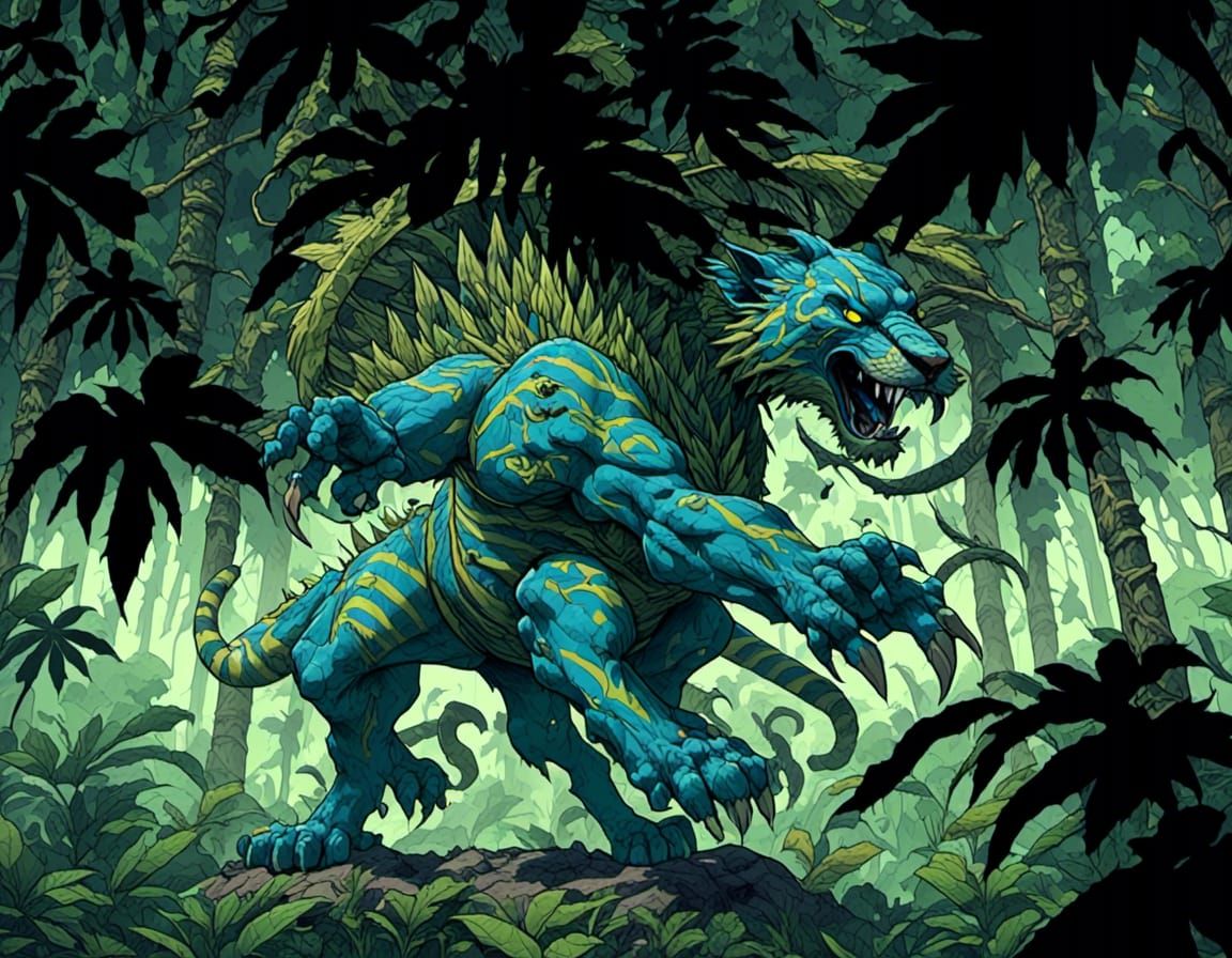 Deadly Sabretooth Tiger in Fantasy Illustration Style