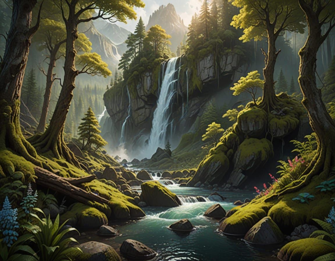 Surreal Forest Waterfall Captured in Dreamlike Detail