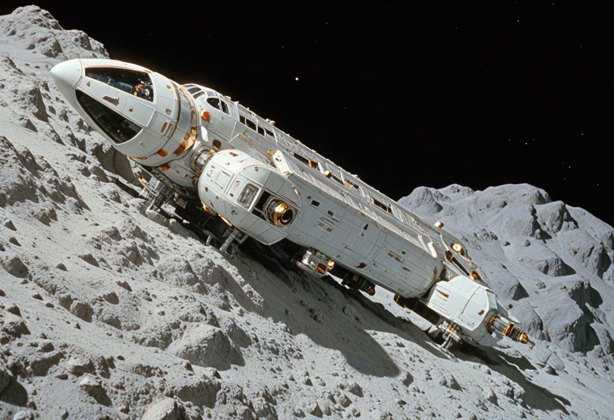 Spacecraft Eagle in Retro Futurism Style