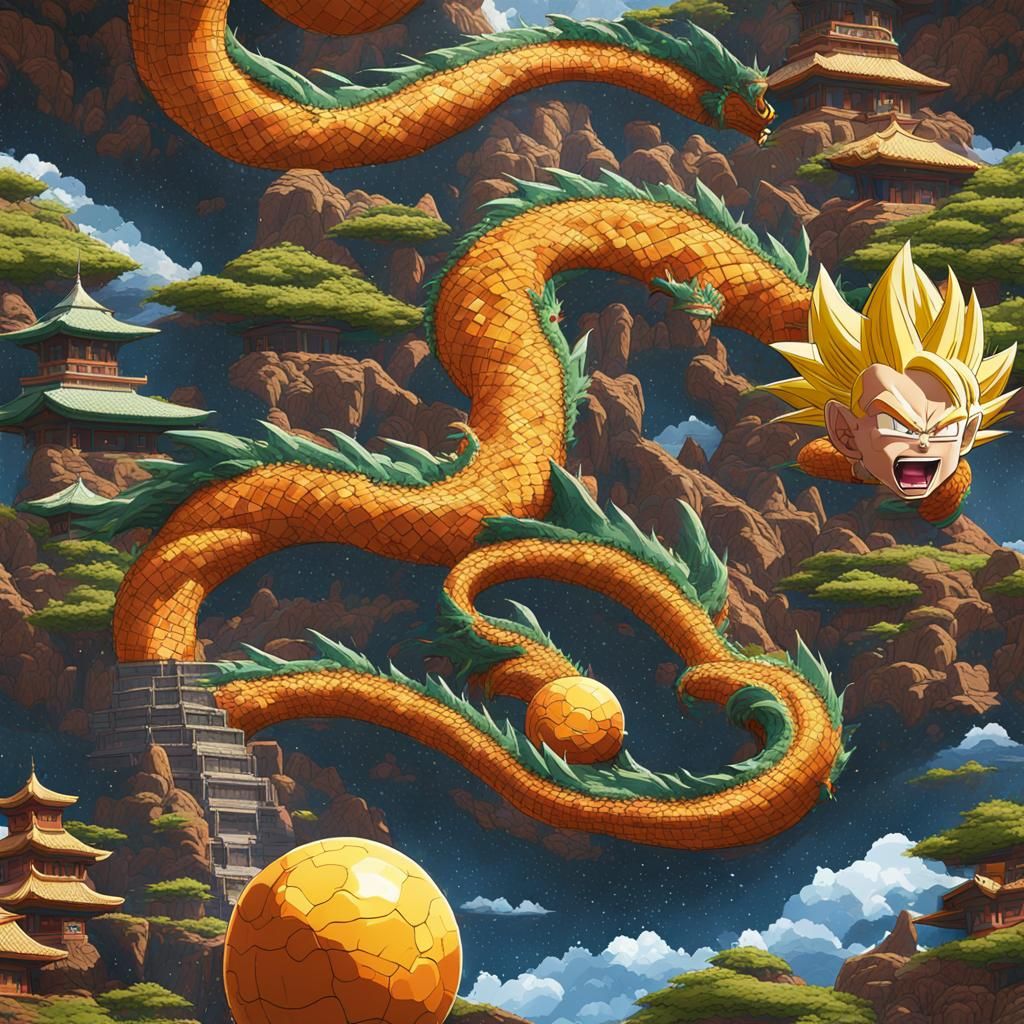 Dragon Ball Z in Mosaic Style Art