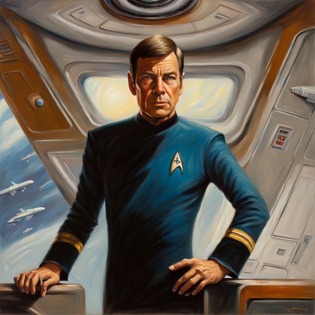 Star Trek Captain Portrait in Oil Paint
