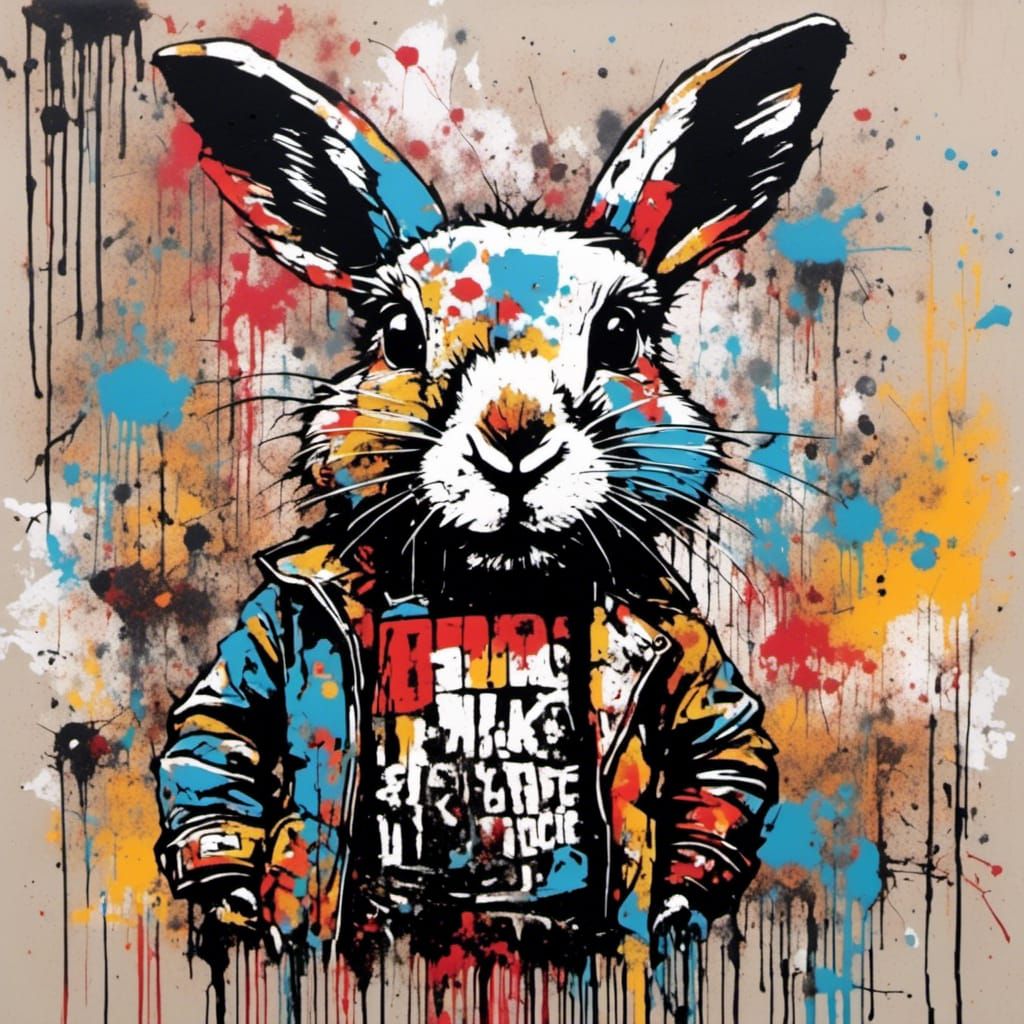 Avant-Garde Street Art Protester in Urban Style