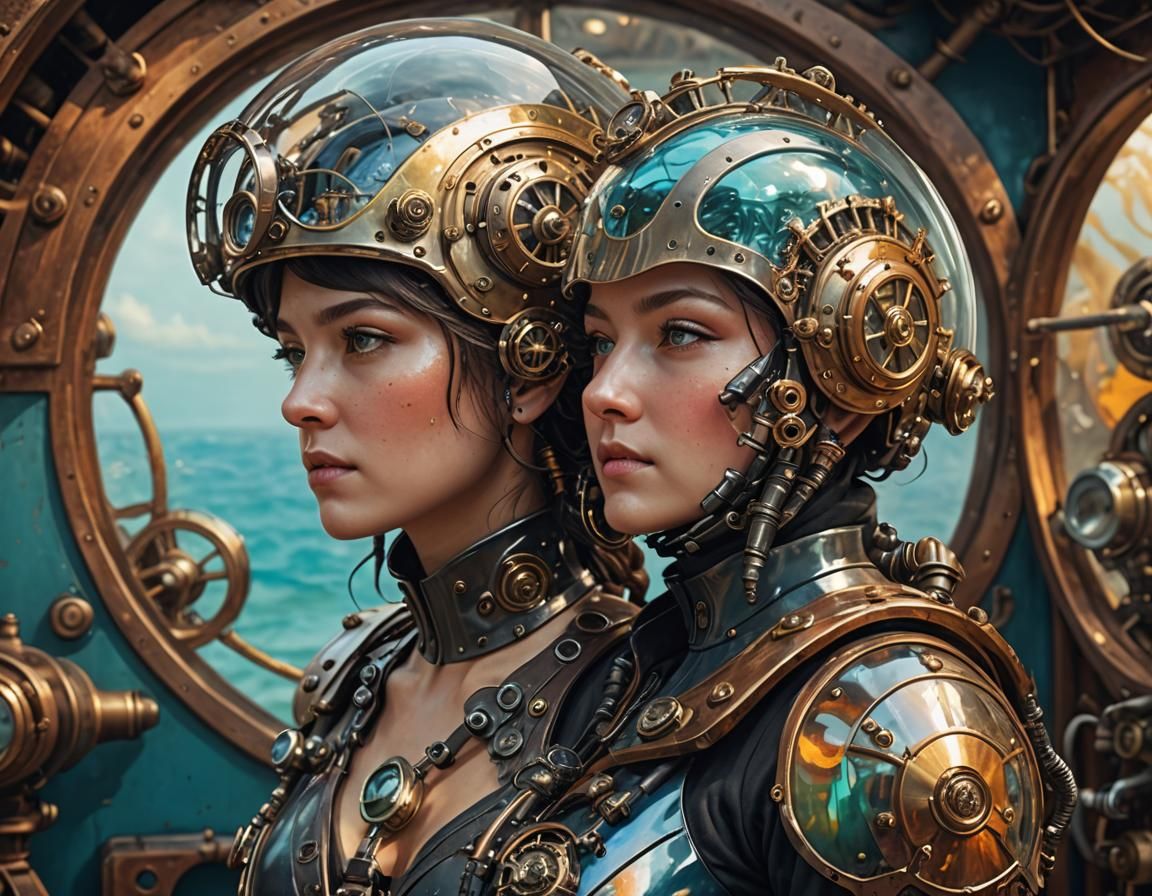 Nautilus Figures in Steampunk Style