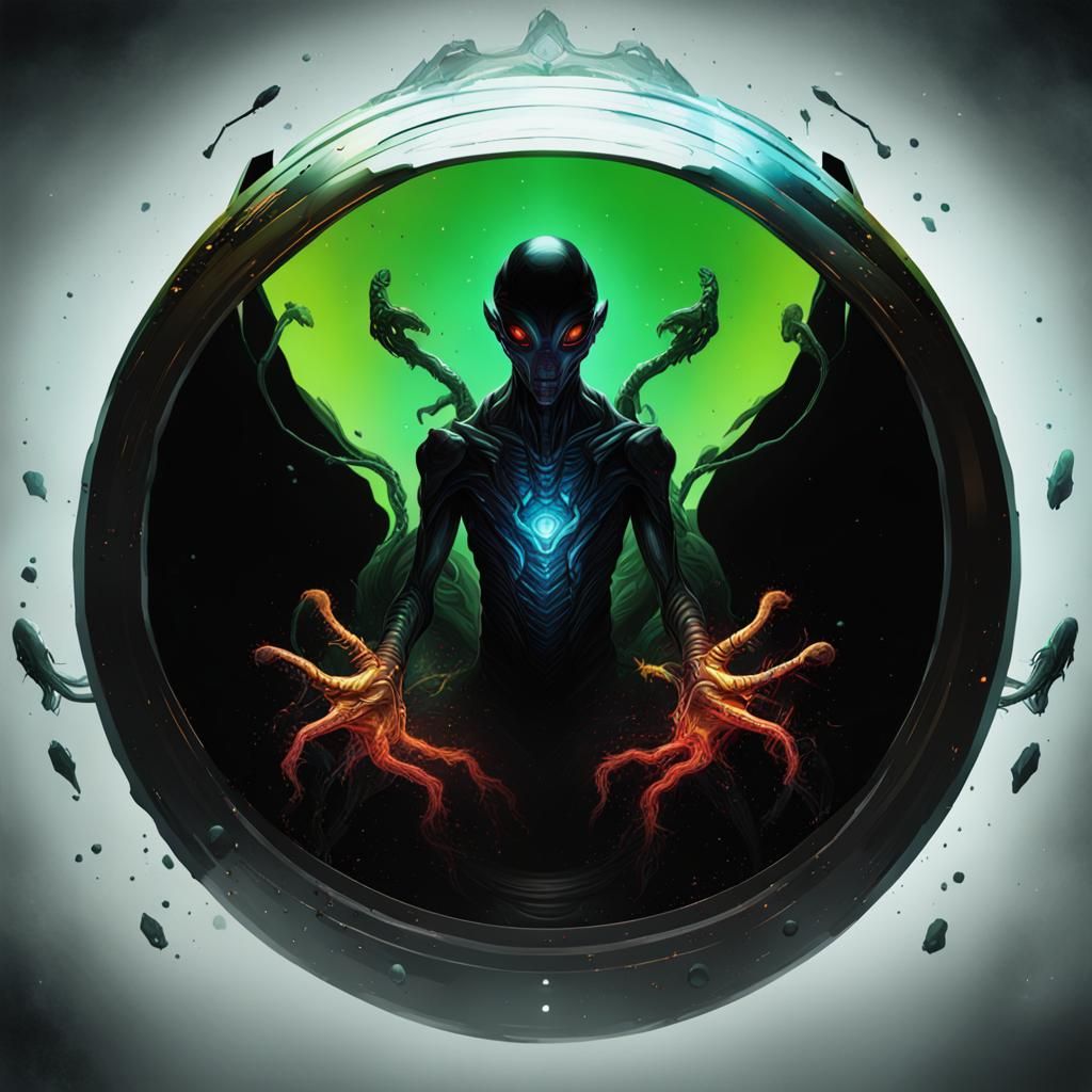 Intricately Detailed Alien in Utero Concept Art