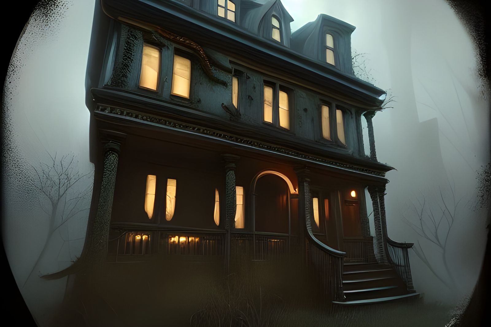 Lovecraftian Horror House in Nouveau Architecture Style