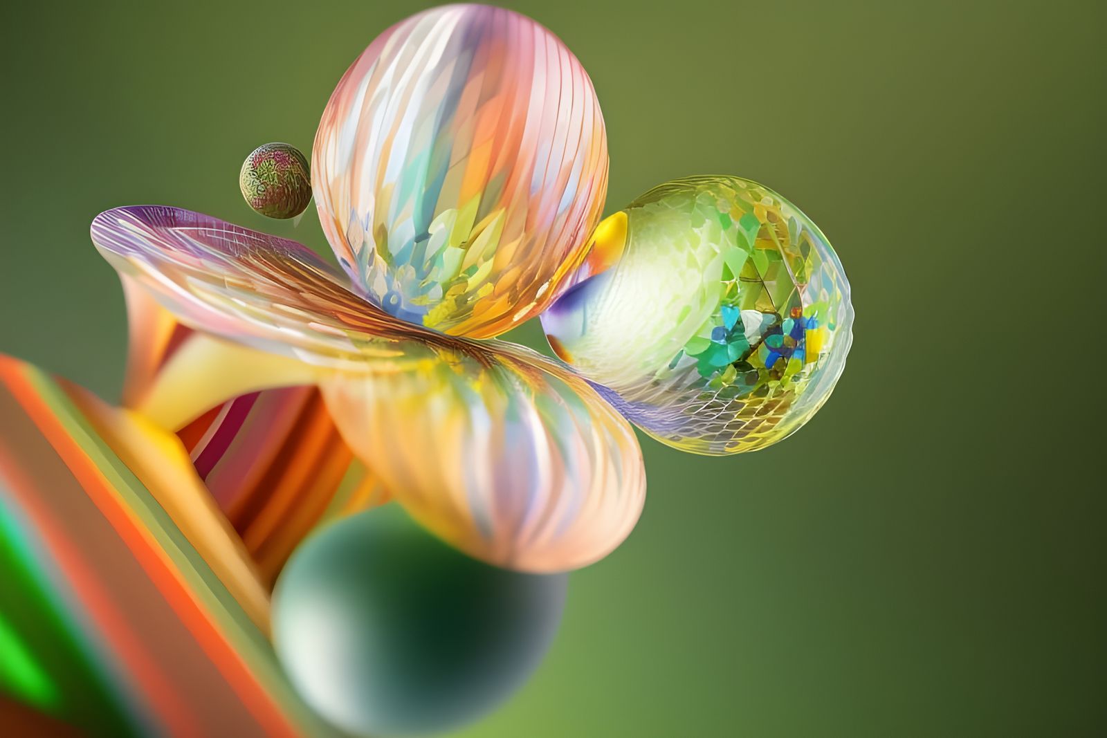 Polychromatic Geometric Abstract in Hyperreal Style