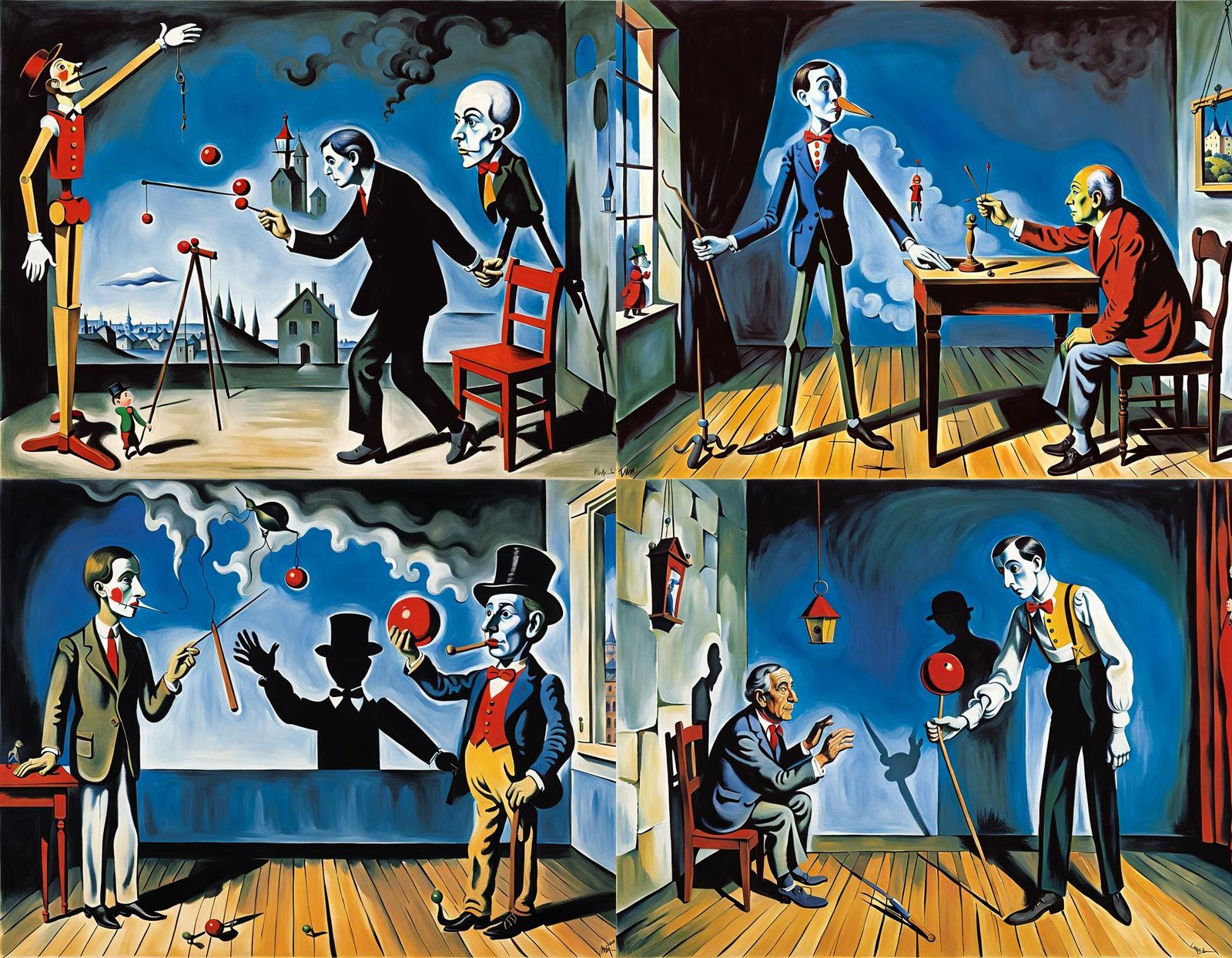Surreal Puppet Master and Pinocchio, Modern Art