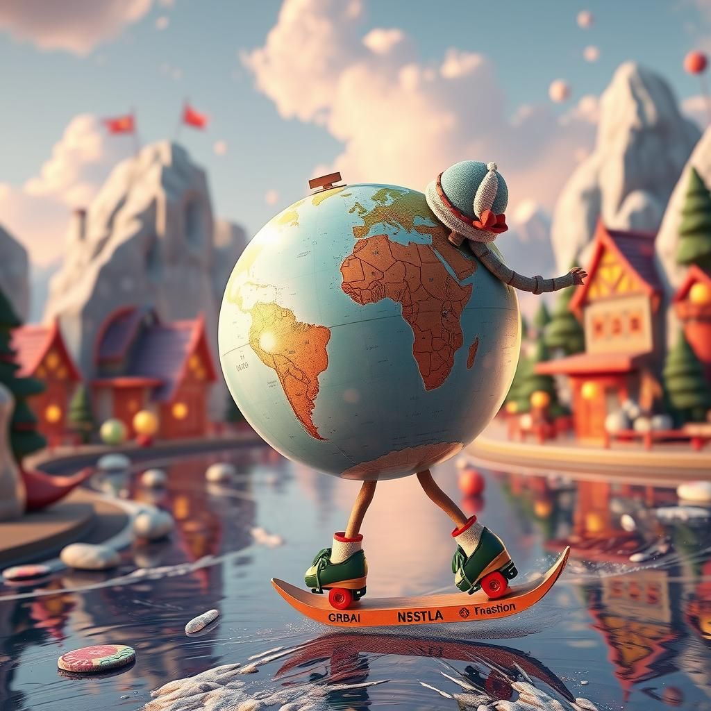 Globe on Skates: 3D Fantasy Concept Art