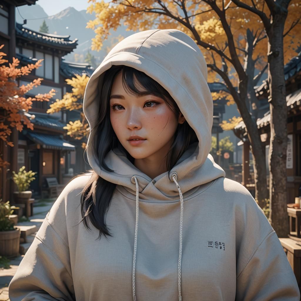 Korean Girl Relaxing: 3D Game Cinematic Graphics