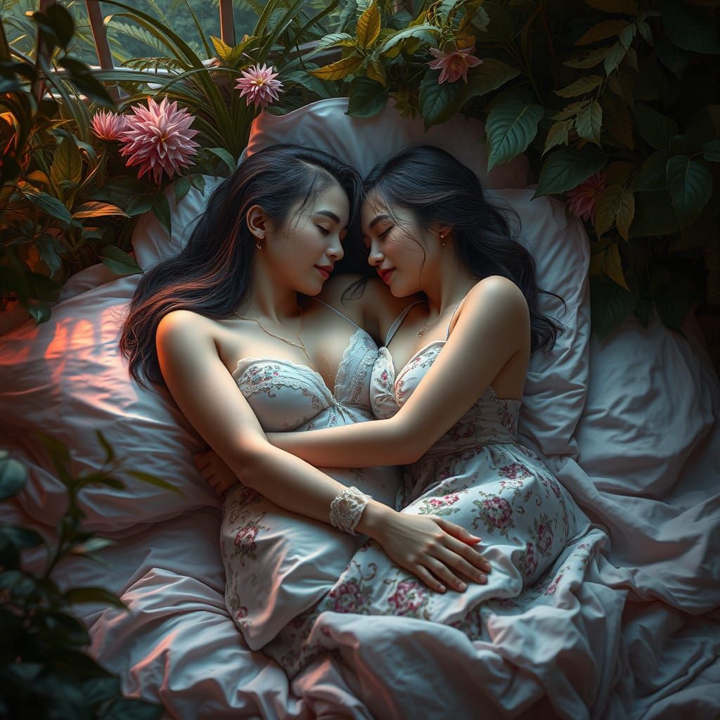 Loving Couple in Vibrant Dreamscapes