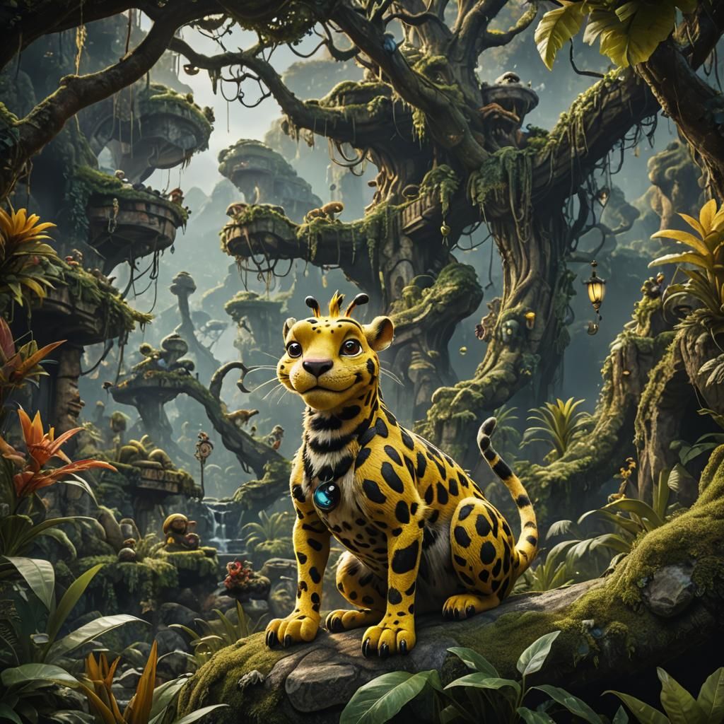 Detailed Portrait of The Marsupilami in Fantasy Art
