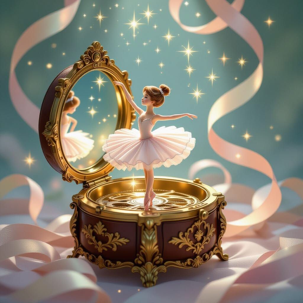 Enchanted Ballerina Music Box with Swirling Lights