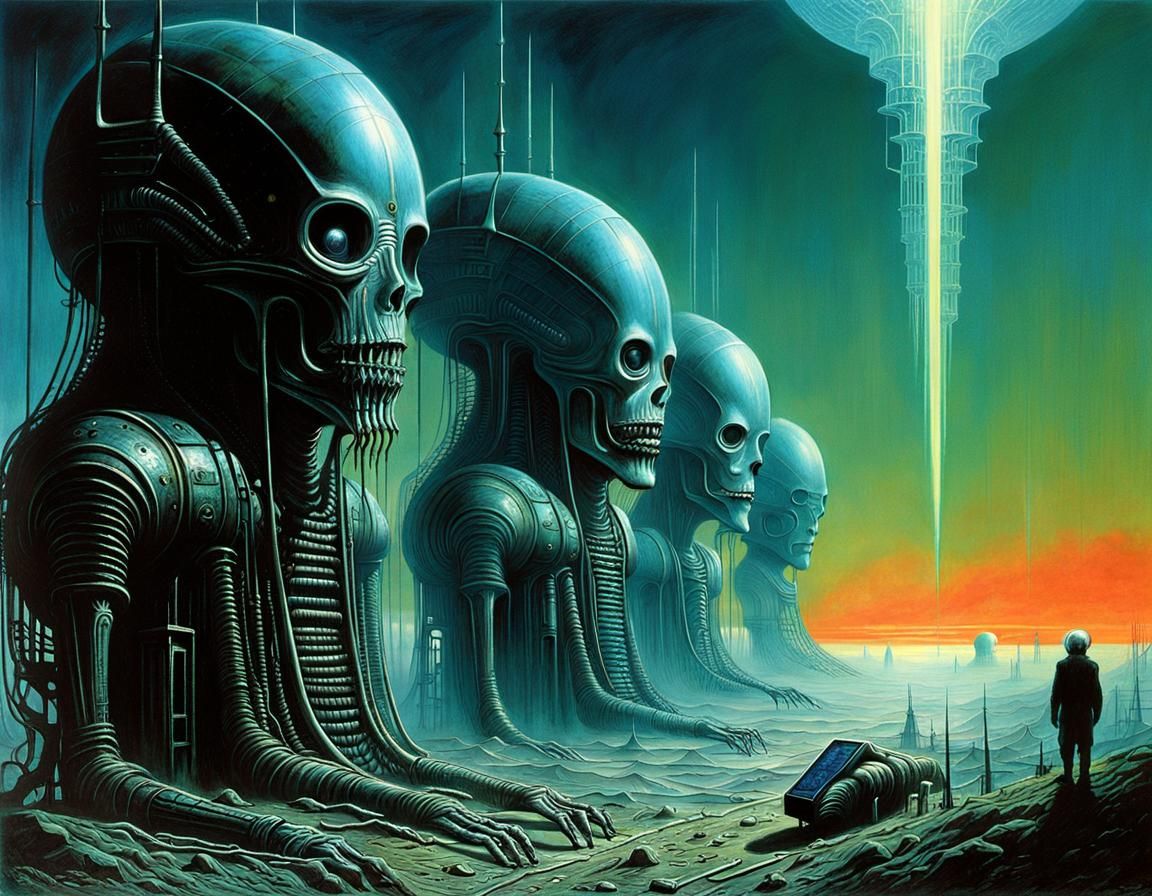 Near Miss in Dystopian Cybernetic Sci-Fi World