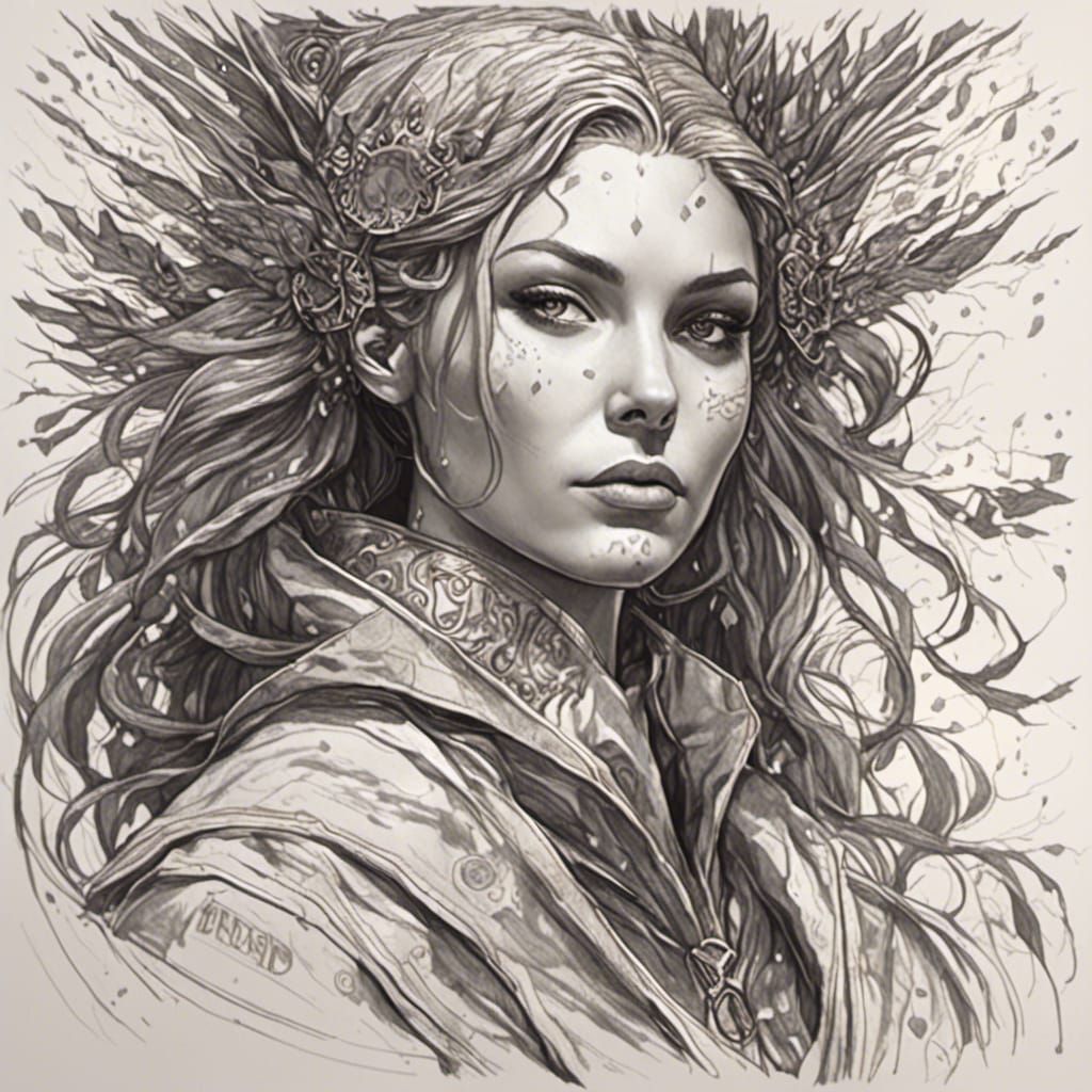 Graphite Portrait of a Beautiful Woman