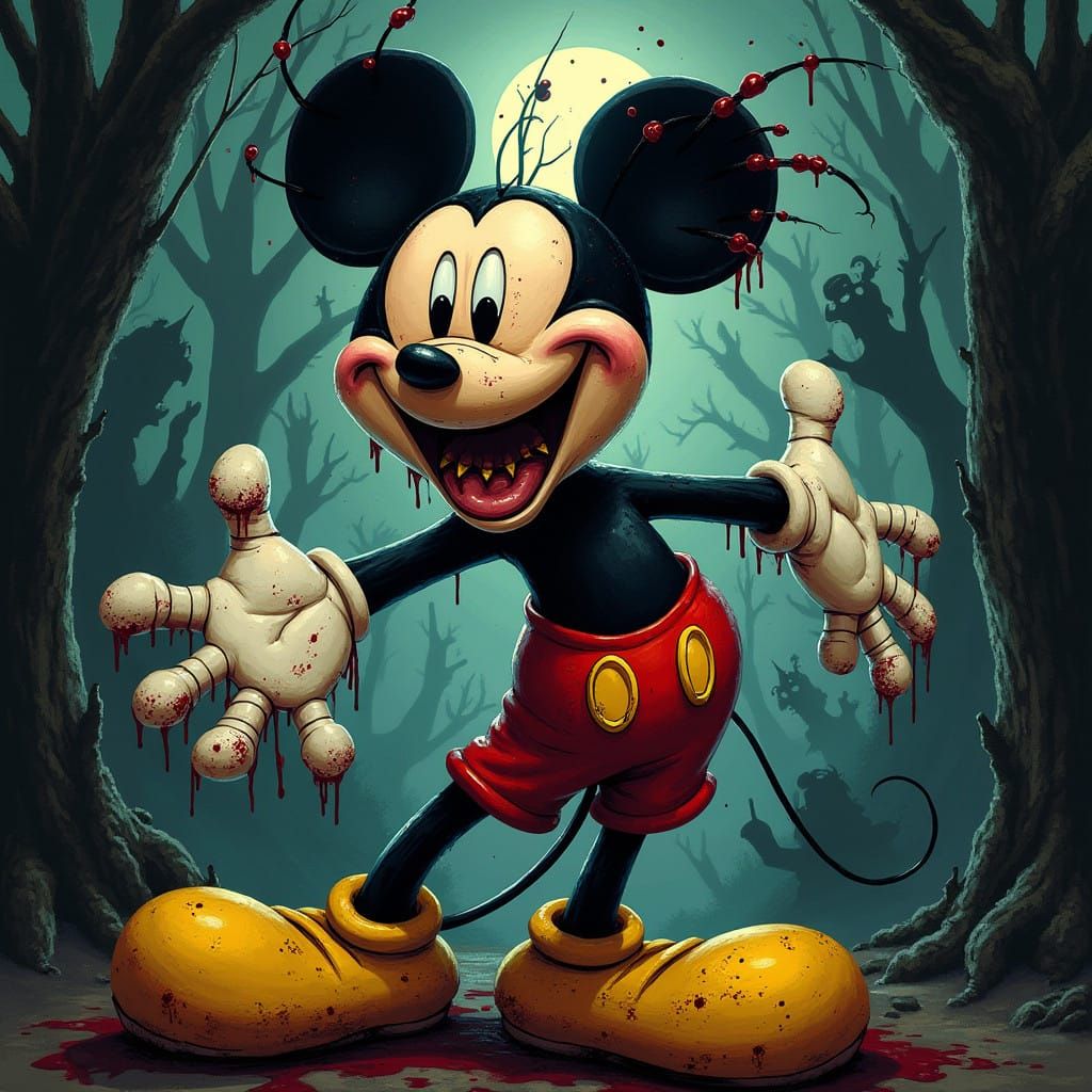 Ethereal Gothic Mickey Mouse Portraits