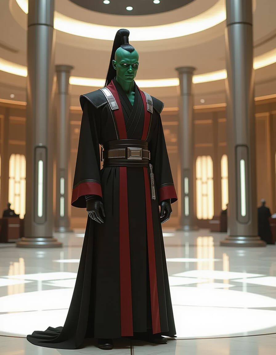 Dark Humanoid in Senate Chamber, Urban Fantasy Style