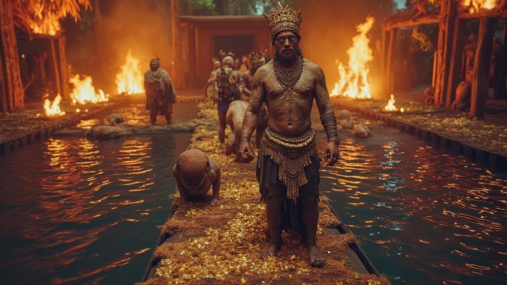 Muisca Leader Offers Gold in El Dorado Ceremony