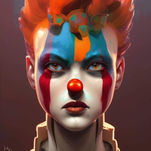 Clowns in Hyperdetailed Fantasy Art Style