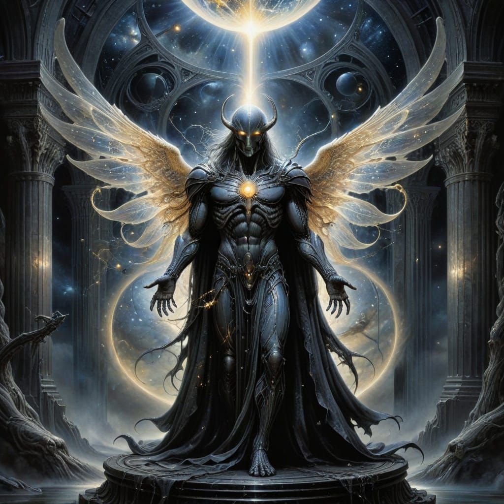 Metatron Illuminates Cosmic Library in Radiant Glory