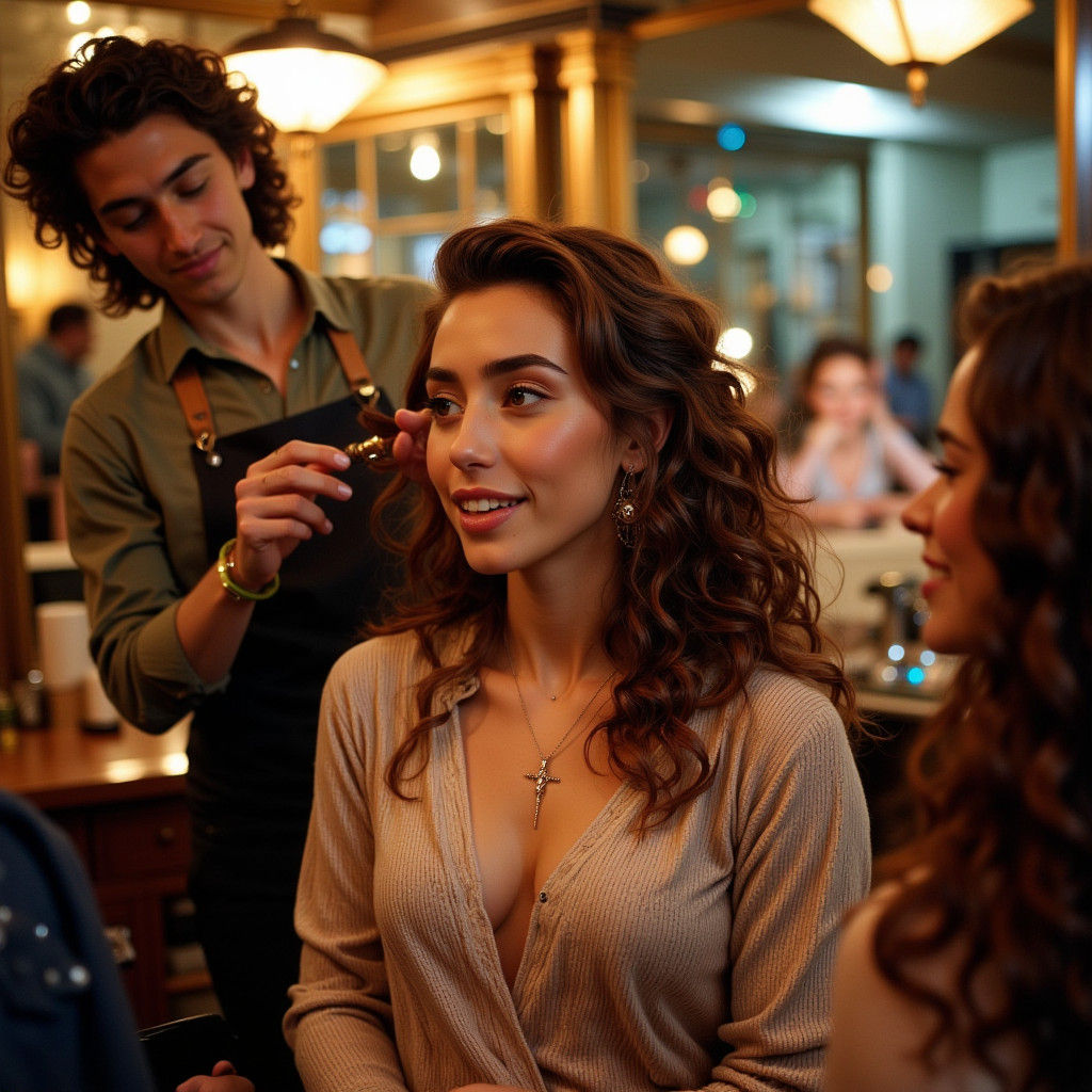 Chic Salon Scene: A Vibrant Film Still