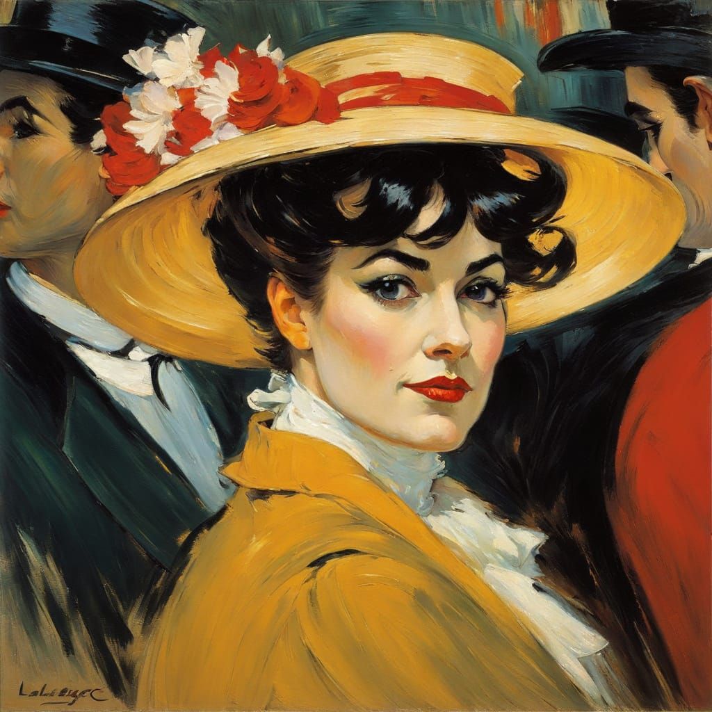 Post-Impressionist Portrait of Can-Can Dancer